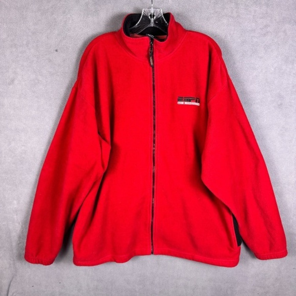 VTG ESPN ABC Jacket XL Men Sports World Wide‎ Fleece Full Zip Pockets 80's